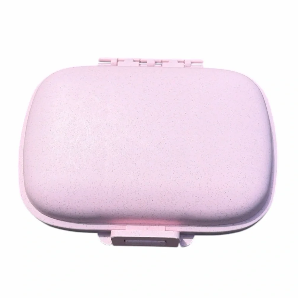 Lindo Wheat Straw Travel Pill Organizer - Pink
